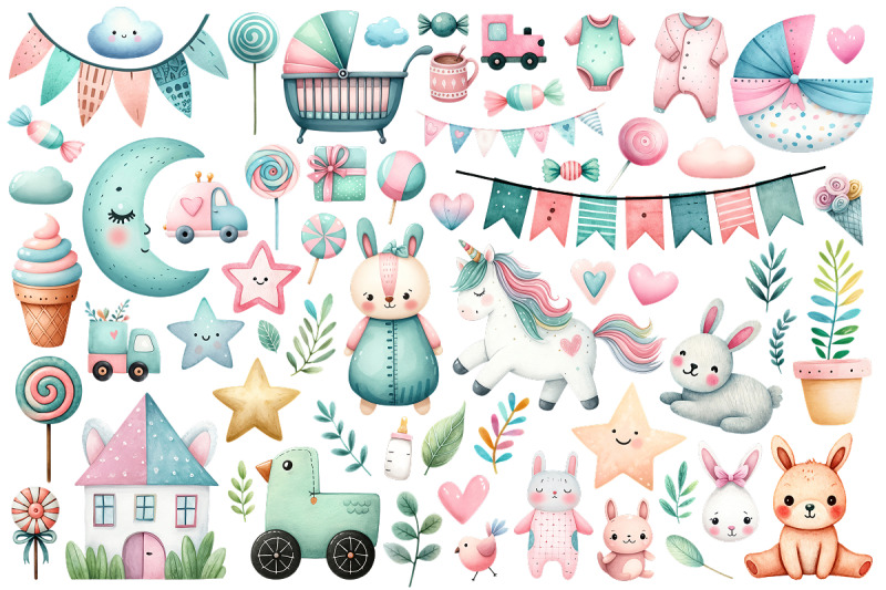 cute-baby-watercolor-clipart-bundle-png