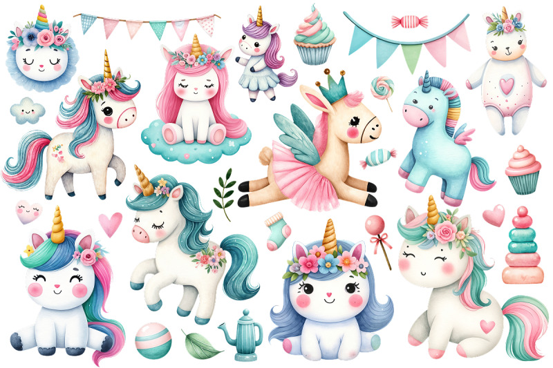 cute-baby-watercolor-clipart-bundle-png