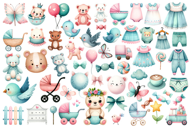 cute-baby-watercolor-clipart-bundle-png