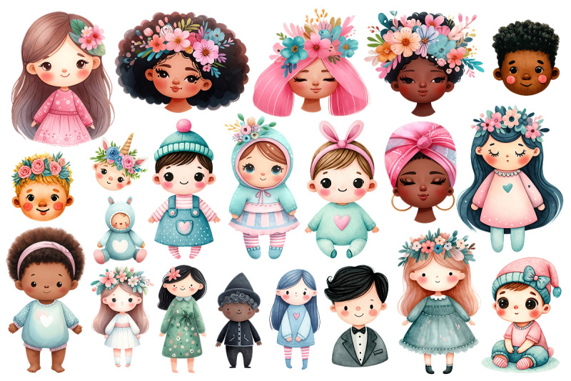 cute-baby-watercolor-clipart-bundle-png
