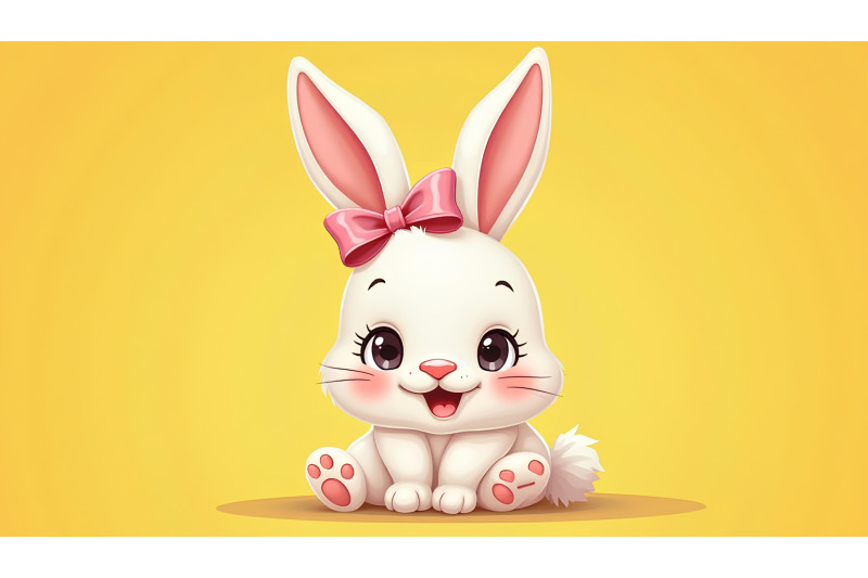 cute-bunny-with-bows-oil-painting