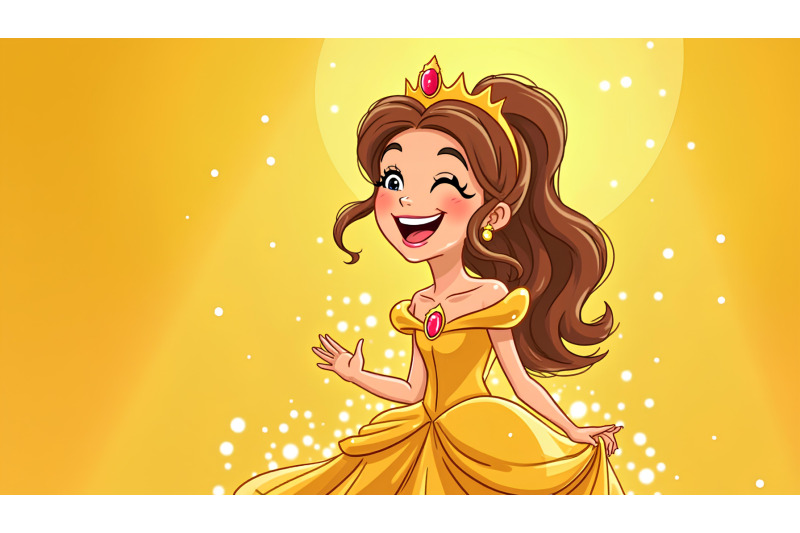 laughing-princess-surrounded-by-sparkles-pointillism