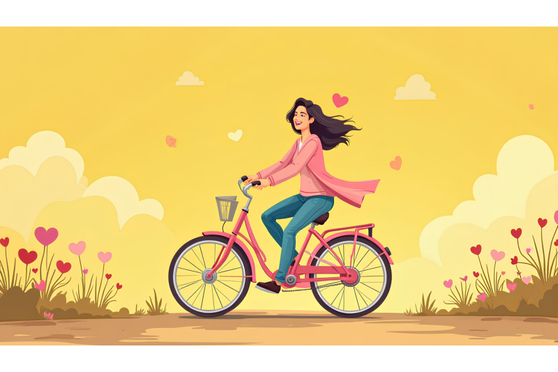 love-themed-pink-bicycle-ride-impressionism
