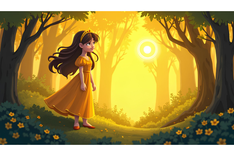 magical-princess-in-a-glowing-forest-tempera