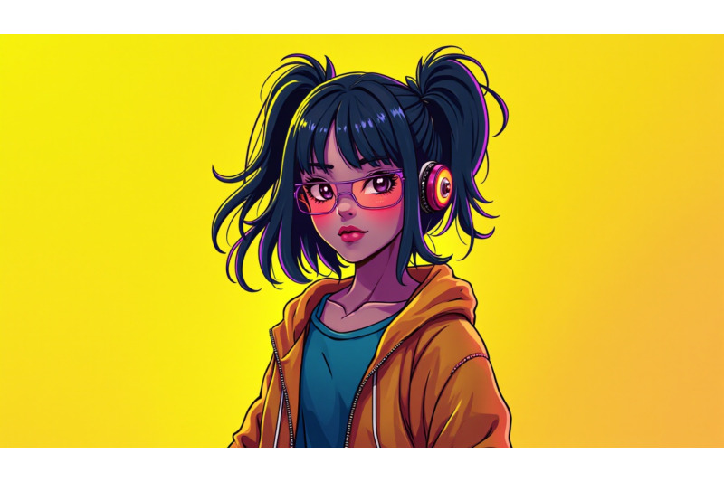 neon-cyberpunk-girl-futuristic-adorable-painting
