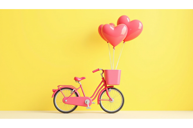 pink-bicycle-with-heart-balloons-acrylic