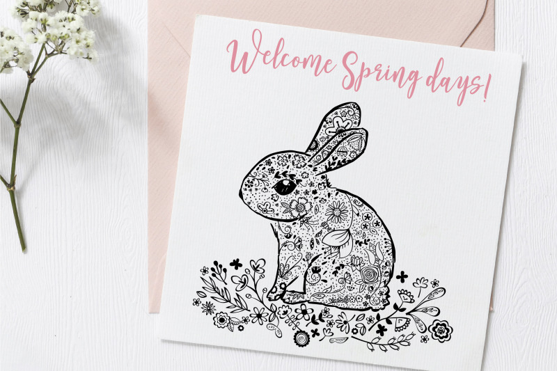 floral-bunny-with-wreath-hand-drawn-rabbit-tattoo-outline
