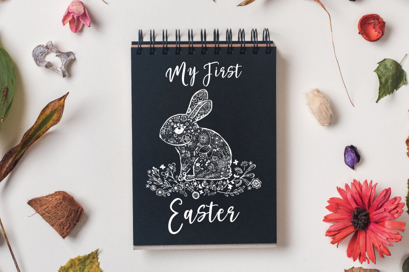 floral-bunny-with-wreath-hand-drawn-rabbit-tattoo-outline