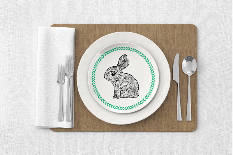 floral-bunny-with-wreath-hand-drawn-rabbit-tattoo-outline