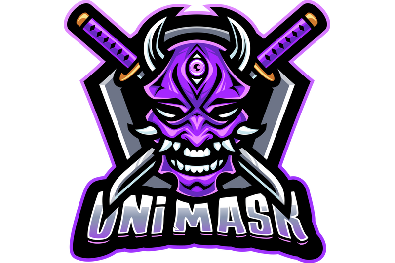 oni-mask-mascot-logo-design