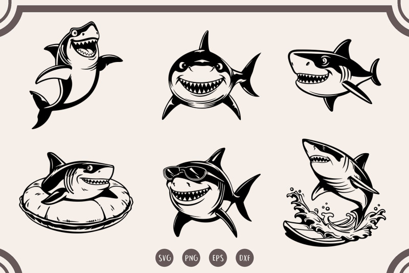 cute-shark-svg-bundle-funny-shark-svg-shark-clipart
