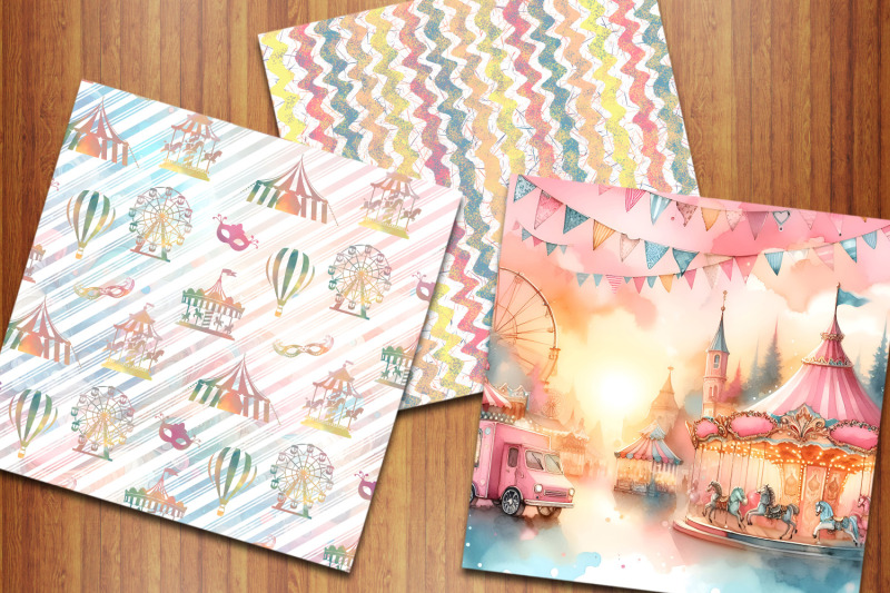 carnival-digital-papers-circus-backgrounds-funfair-printable-papers