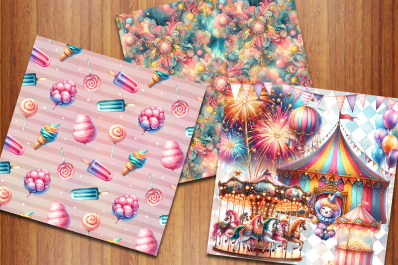 carnival-digital-papers-circus-backgrounds-funfair-printable-papers