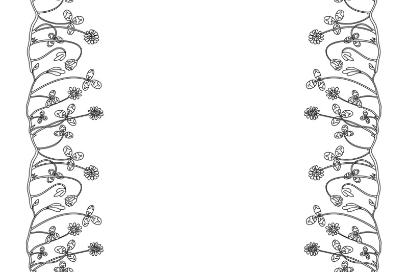 line-art-botanical-floral-vertical-border-isolated-on-white-background