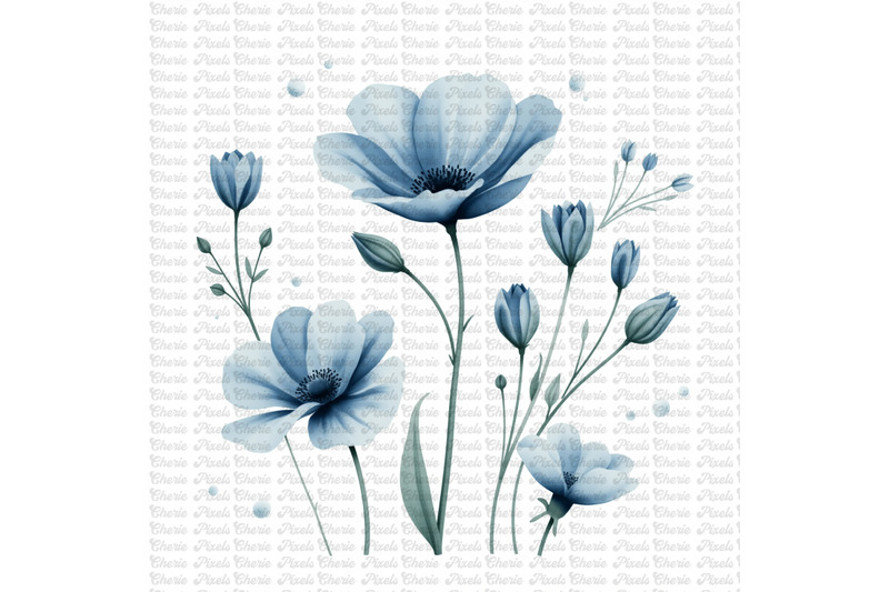 10-dusty-blue-flower-watercolor-clipart-bundle-light-blue-flowers