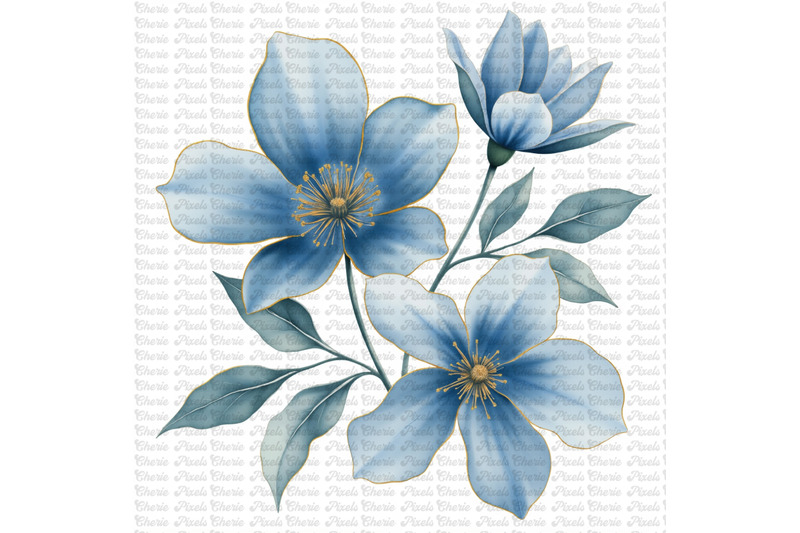 10-dusty-blue-flower-watercolor-clipart-bundle-light-blue-flowers