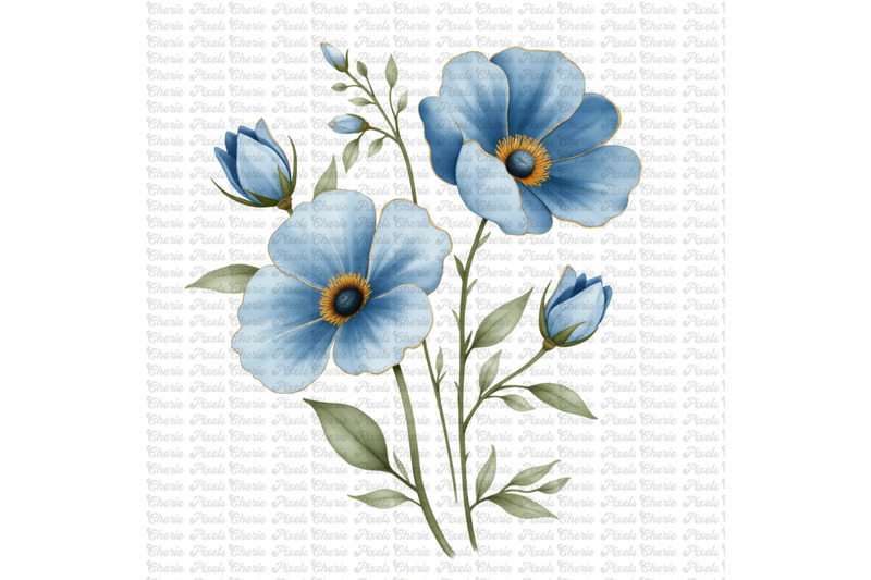 10-dusty-blue-flower-watercolor-clipart-bundle-light-blue-flowers