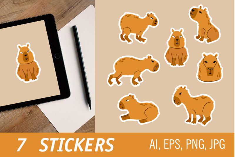 capybara-printable-stickers-cricut-design