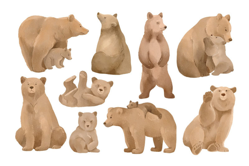 watercolor-grizzly-bears-clipart