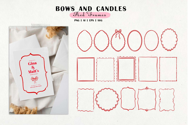 bows-candles-and-frames-vector-clipart-set-svg-png-eps
