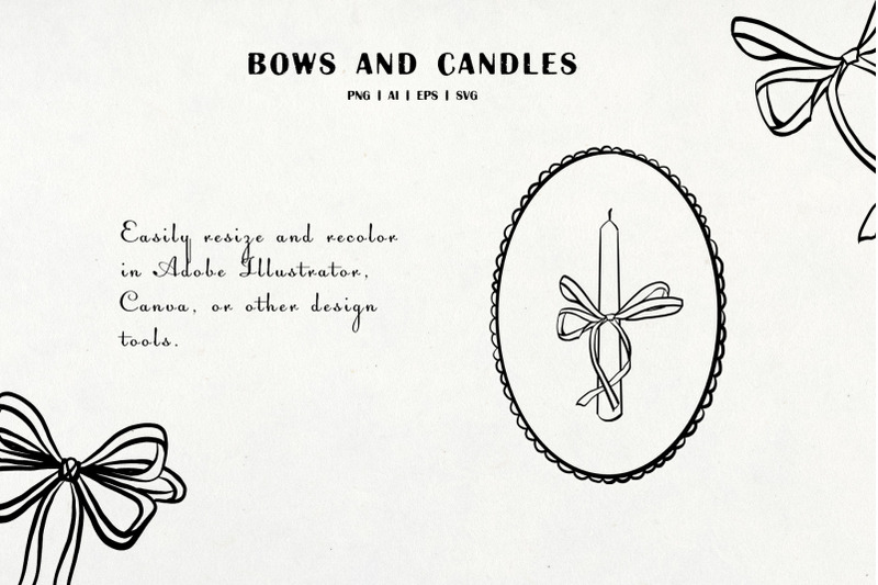 bows-candles-and-frames-vector-clipart-set-svg-png-eps