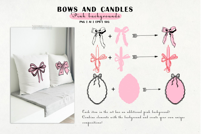 bows-candles-and-frames-vector-clipart-set-svg-png-eps