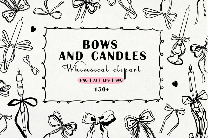bows-candles-and-frames-vector-clipart-set-svg-png-eps