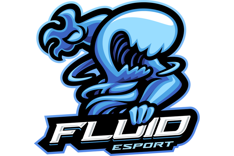 fluid-monster-esport-mascot-logo-design