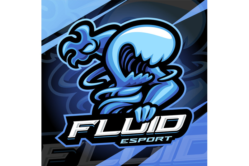 fluid-monster-esport-mascot-logo-design