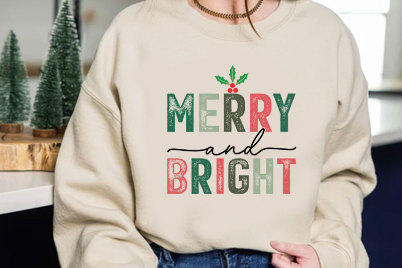 merry-and-bright-t-shirt-design