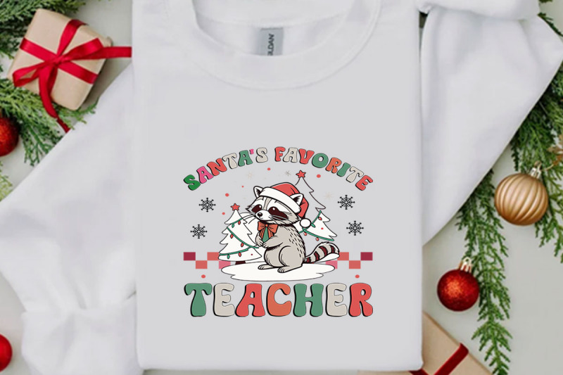 santa-039-s-favorite-teacher-christmas-t-shirt-design