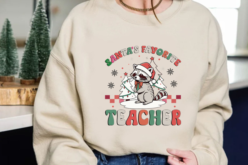 santa-039-s-favorite-teacher-christmas-t-shirt-design