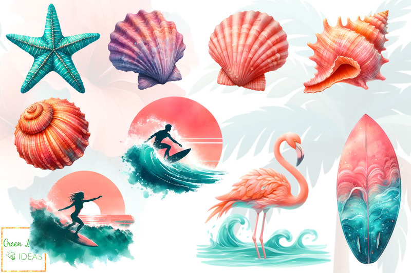 miami-sunset-clipart-summer-beach-graphics-vacation-illustrations