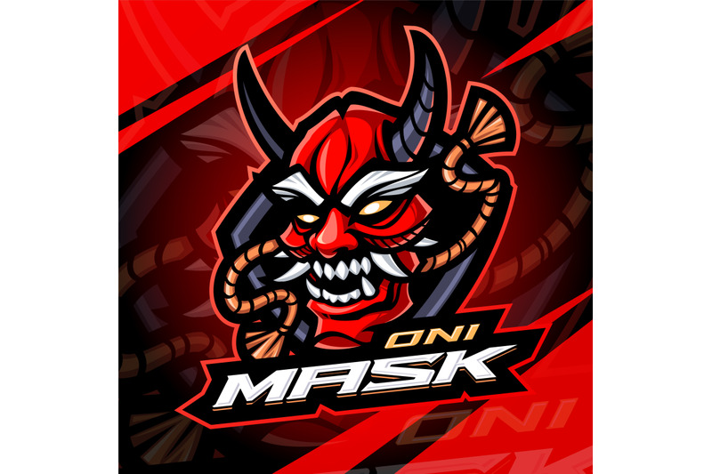oni-mask-esport-mascot-logo-design
