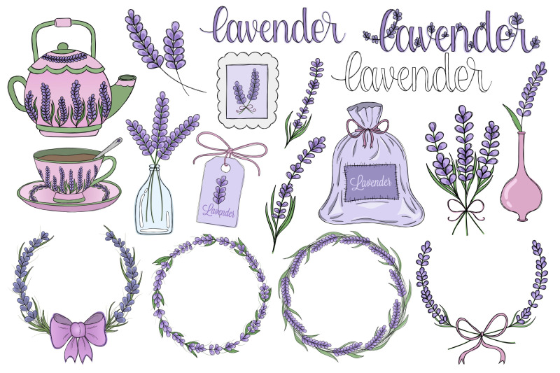 lavender-clipart-set