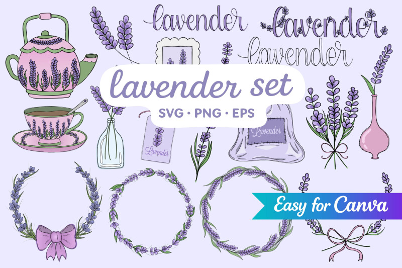 lavender-clipart-set
