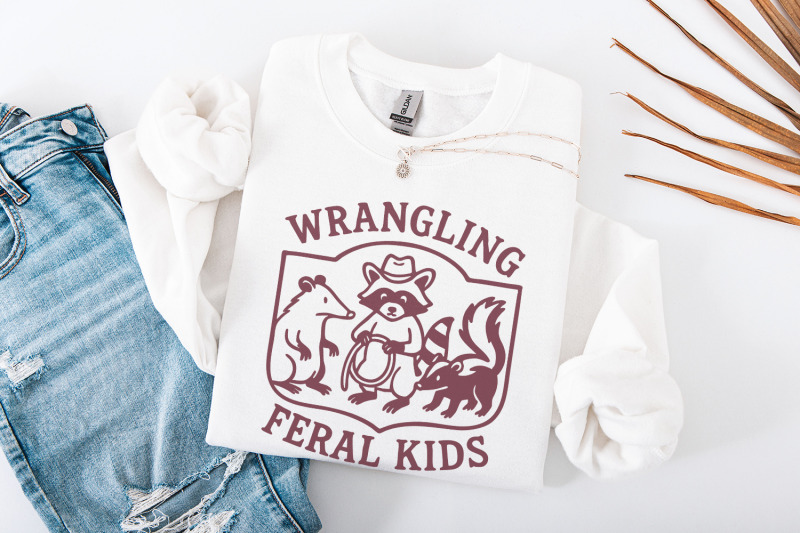 wrangling-feral-kids-png-raccoon-feral-shirt-funny-mom-quote-feral