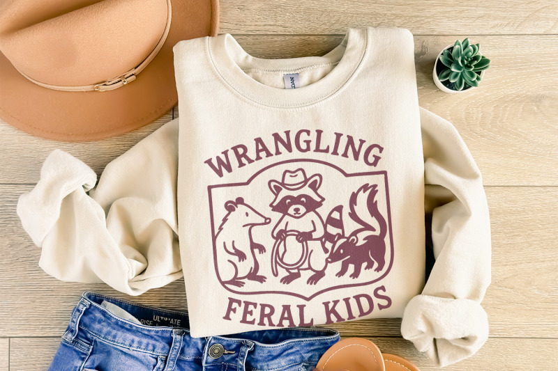 wrangling-feral-kids-png-raccoon-feral-shirt-funny-mom-quote-feral