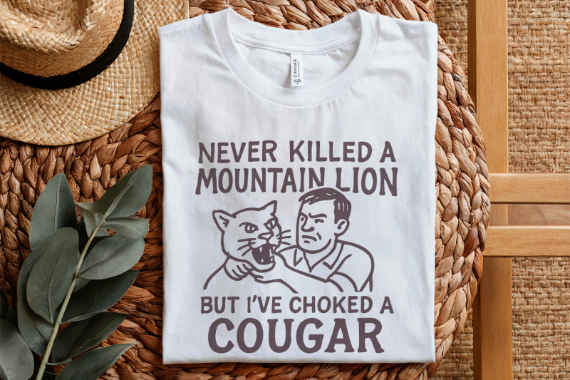 never-killed-a-mountain-lion-choked-a-cougar-png-funny-png-hunter-p