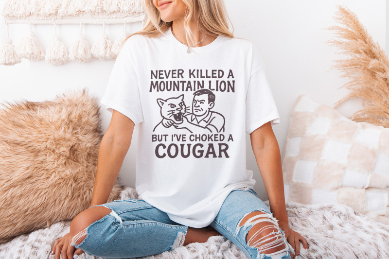 never-killed-a-mountain-lion-choked-a-cougar-png-funny-png-hunter-p