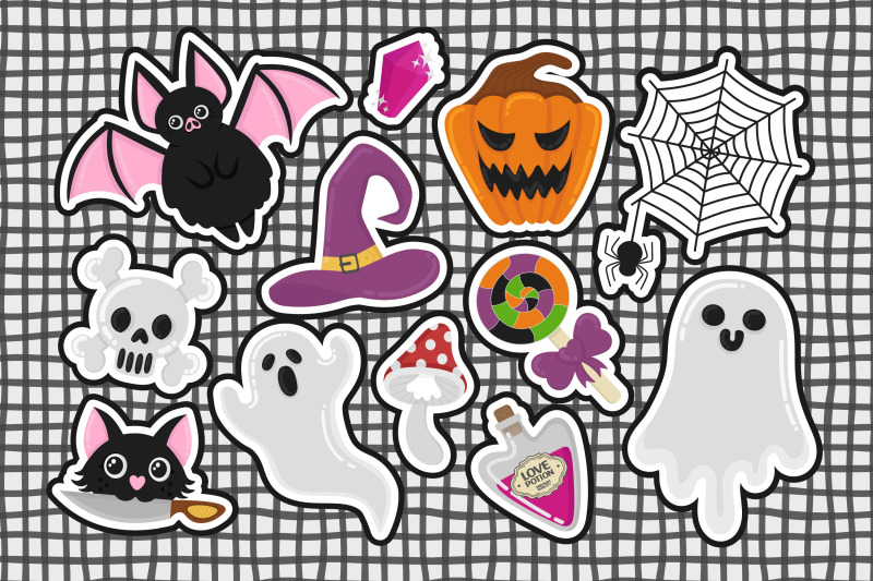halloween-stickers-set