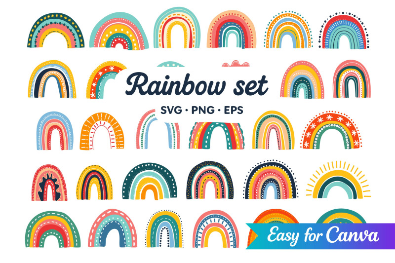 rainbow-clipart-set