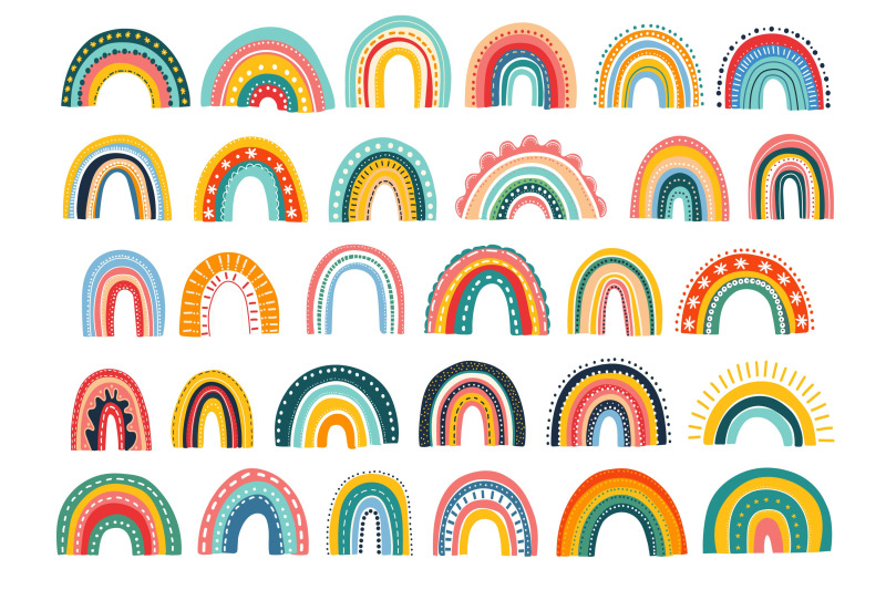 rainbow-clipart-set