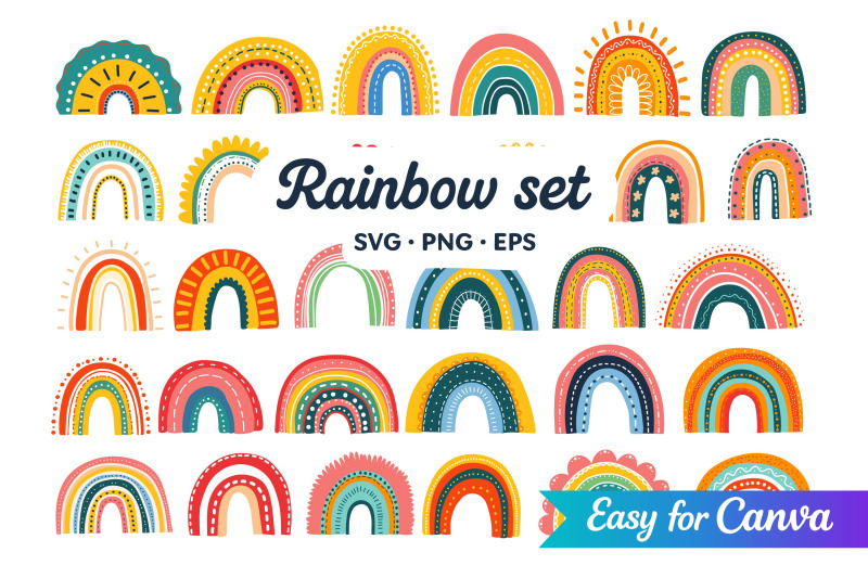 rainbow-clipart-set