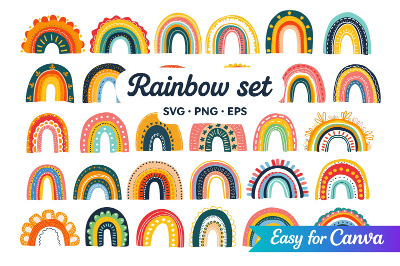 rainbow-clipart-set