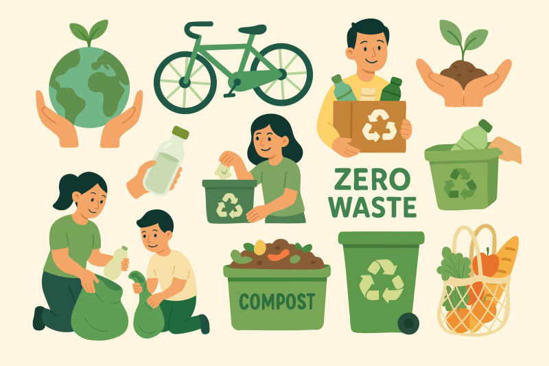 zero-waste-clipart-set