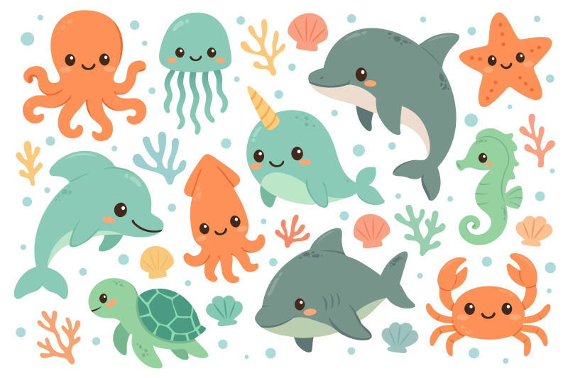 cute-sea-creatures-set