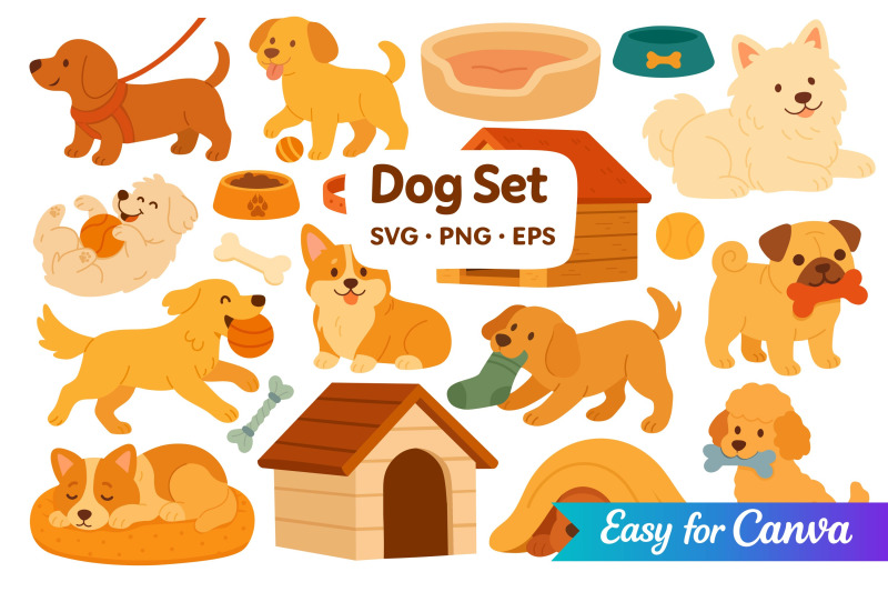 cute-dogs-and-accessories-clipart