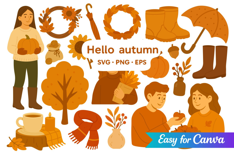 autumn-harvest-and-cozy-people-set