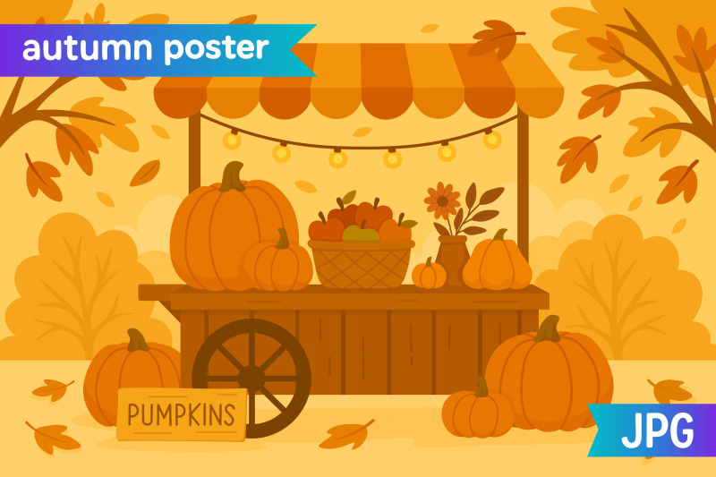 pumpkin-market-autumn-poster